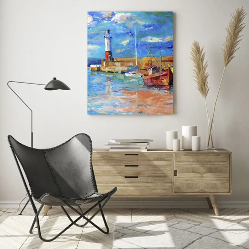 Glass picture - Afternoon in a Rainbow Bay - 80x120 cm