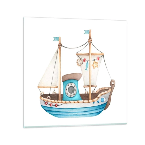 Glass picture - Ahoy, Adventure! - 30x30 cm