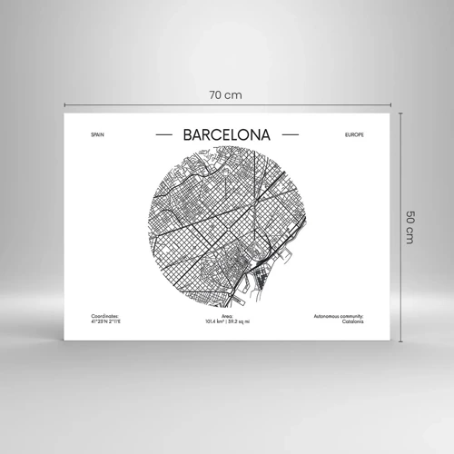 Glass picture - Anatomy of Barcelona - 70x50 cm