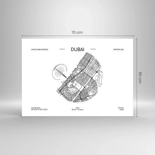 Glass picture - Anatomy of Dubai - 70x50 cm