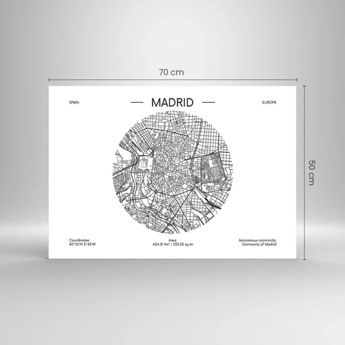 Glass picture - Anatomy of Madrid - 70x50 cm