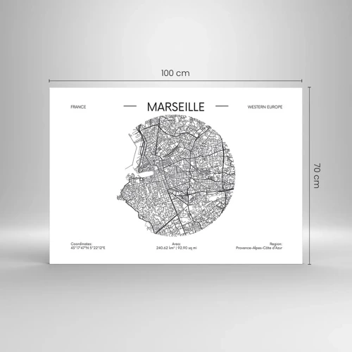 Glass picture - Anatomy of Marseille - 100x70 cm