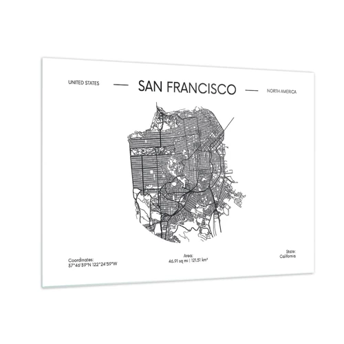 Glass picture - Anatomy of San Francisco - 70x50 cm