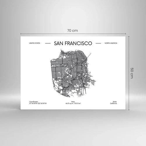 Glass picture - Anatomy of San Francisco - 70x50 cm