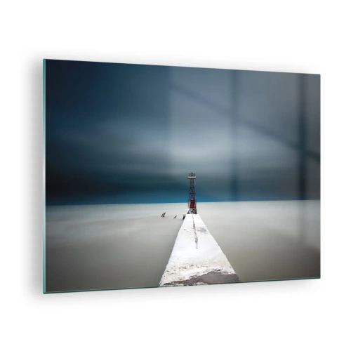 Glass picture Arttor 70x50 cm - Encounter with Infinity - Abstraction, Landscape, Nature, Art, Modern Art, For living-room, For bedroom, White, Black, Horizontal, Glass, GAA70x50-4988