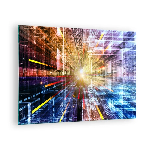 Glass picture Arttor 70x50 cm - Light Passage - Abstraction, Graphics, 3D, Three-Dimensional, The Colors, For living-room, For bedroom, Blue, Red, Horizontal, Glass, GAA70x50-2350