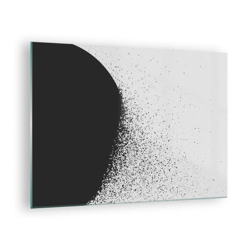 Glass picture Arttor 70x50 cm - Movement of Particles - Abstraction, Black And White, Graphics, Modern Art, Modern Art., For living-room, For bedroom, White, Black, Horizontal, Glass, GAA70x50-4922