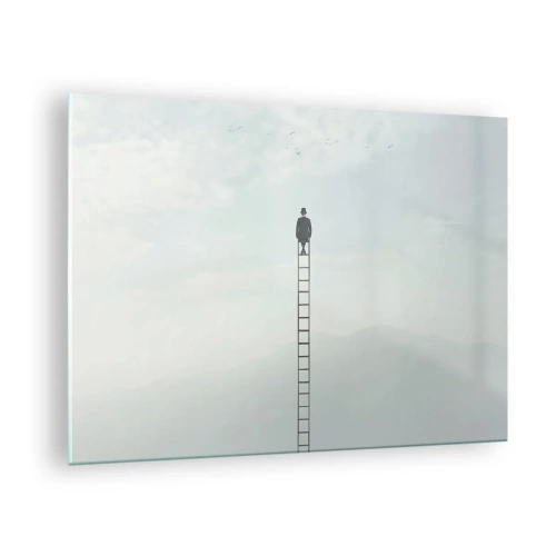 Glass picture Arttor 70x50 cm - Rise above It - Abstraction, Man, Art, Minimalism, Artistic Art, For living-room, For bedroom, Black, Grey, Horizontal, Glass, GAA70x50-4463