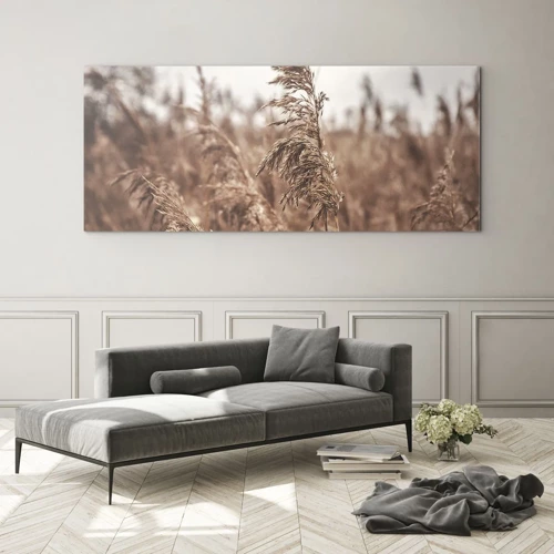 Glass picture - Autumn Has Arrived in the Fields - 100x40 cm