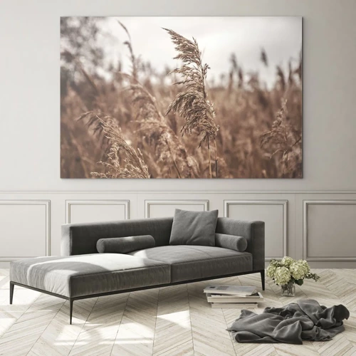 Glass picture - Autumn Has Arrived in the Fields - 120x80 cm