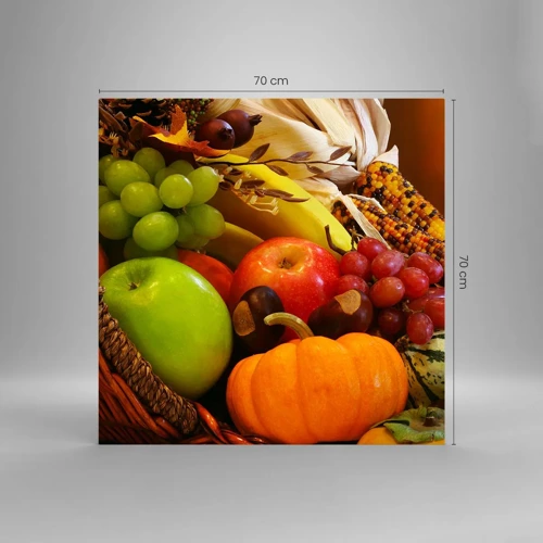 Glass picture - Basket of Abundance - 70x70 cm