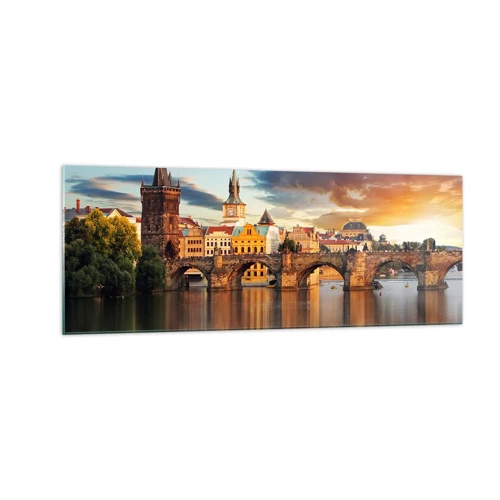 Glass picture - Beautiful Prague - 140x50 cm