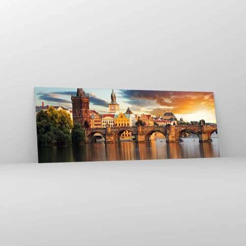 Glass picture - Beautiful Prague - 140x50 cm