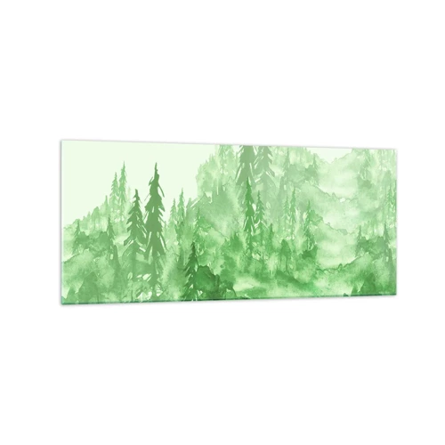 Glass picture - Behind a Green Fog - 120x50 cm