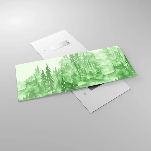 Glass picture - Behind a Green Fog - 120x50 cm