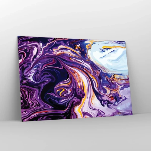 Glass picture - Bending of Space in Purple - 120x80 cm
