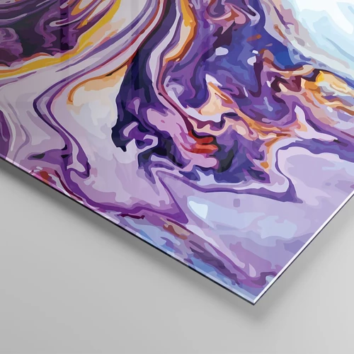 Glass picture - Bending of Space in Purple - 140x50 cm