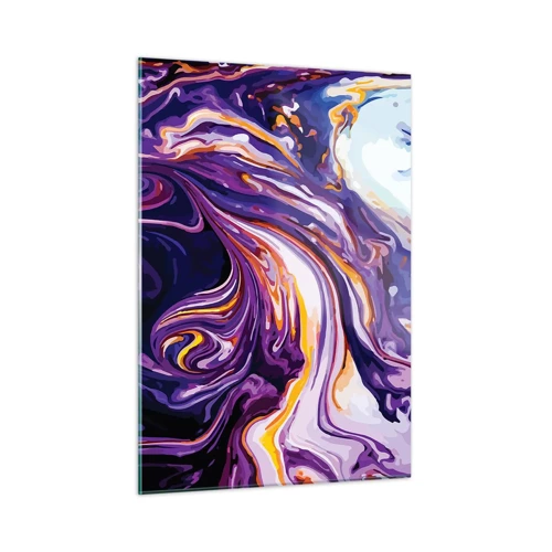 Glass picture - Bending of Space in Purple - 50x70 cm