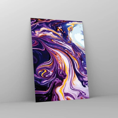 Glass picture - Bending of Space in Purple - 50x70 cm