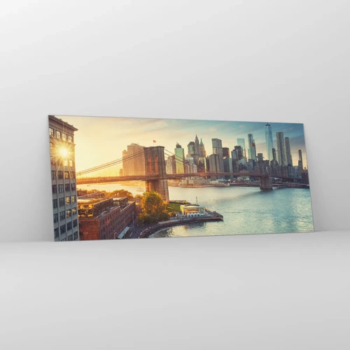 Glass picture - Big City Dawn - 120x50 cm