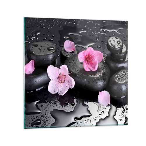 Glass picture - Black Zen Stones - 30x30 cm