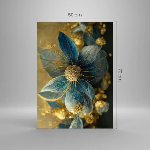 Glass picture - Blossoming in Gold - 50x70 cm
