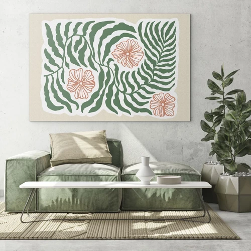 Glass picture - Blossoming in Green - 120x80 cm