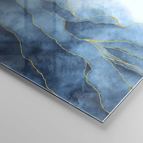 Glass picture - Blue In Gold - 100x40 cm