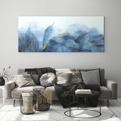 Glass picture - Blue In Gold - 120x50 cm