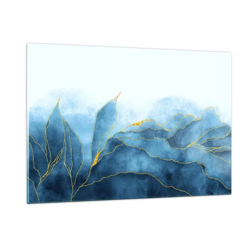 Glass picture - Blue In Gold - 120x80 cm