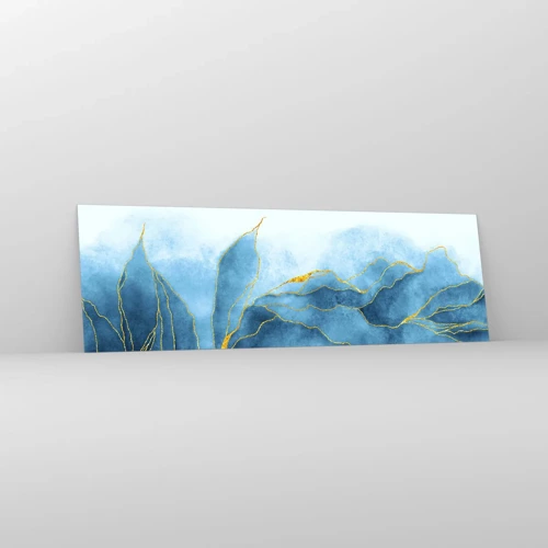 Glass picture - Blue In Gold - 160x50 cm