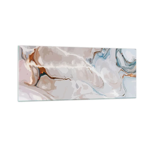 Glass picture - Blue Meanders under White - 100x40 cm