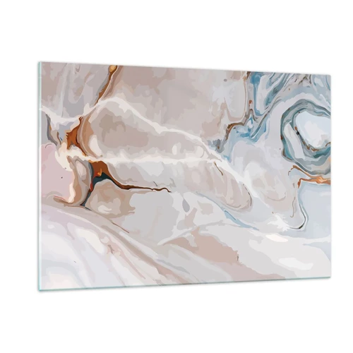 Glass picture - Blue Meanders under White - 120x80 cm