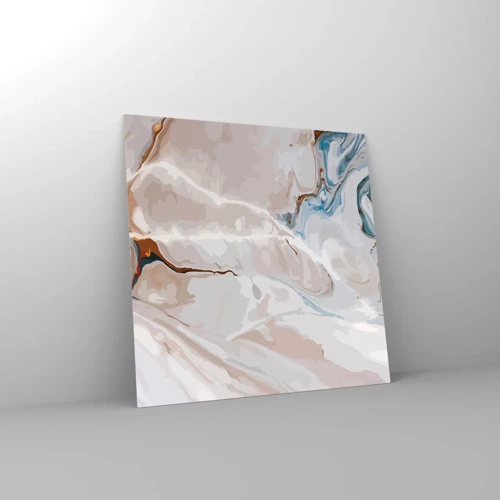 Glass picture - Blue Meanders under White - 50x50 cm