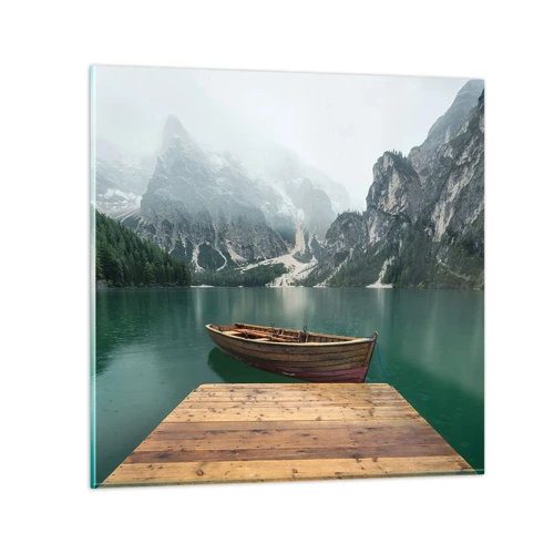 Glass picture - Boat Found Solitude - 30x30 cm