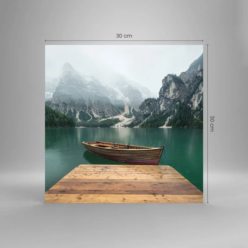 Glass picture - Boat Found Solitude - 30x30 cm