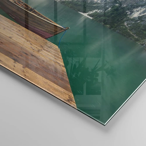 Glass picture - Boat Found Solitude - 40x40 cm