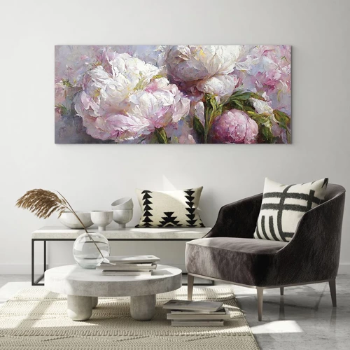 Glass picture - Bouquet Bubbling with Life - 100x40 cm