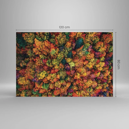 Glass picture - Bouquet of Autumn Flowers - 120x80 cm