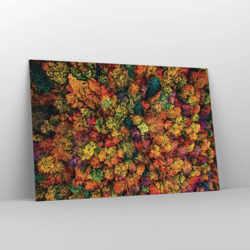 Glass picture - Bouquet of Autumn Flowers - 120x80 cm