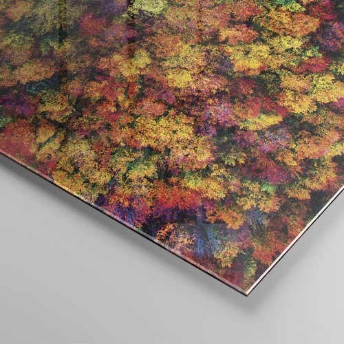 Glass picture - Bouquet of Autumn Flowers - 30x30 cm
