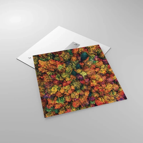 Glass picture - Bouquet of Autumn Flowers - 60x60 cm