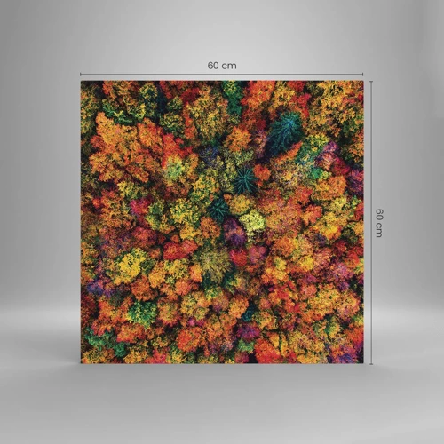 Glass picture - Bouquet of Autumn Flowers - 60x60 cm