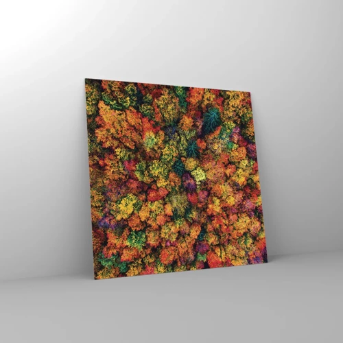 Glass picture - Bouquet of Autumn Flowers - 60x60 cm