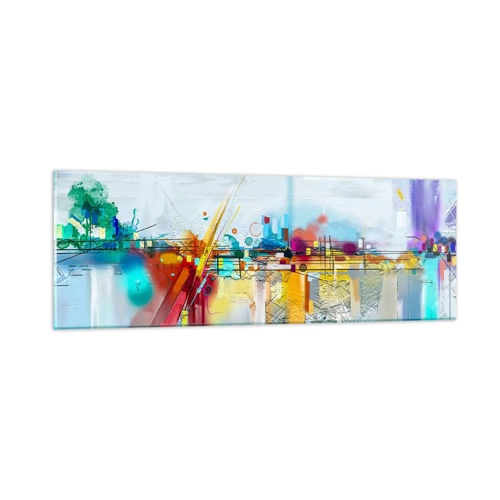 Glass picture - Bridge of Joy over the River of Life - 90x30 cm