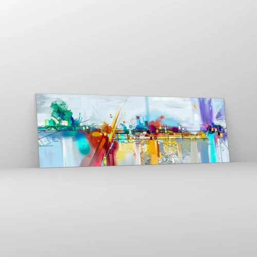 Glass picture - Bridge of Joy over the River of Life - 90x30 cm