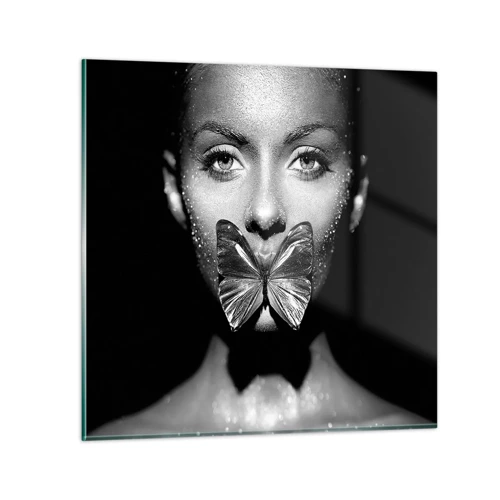 Glass picture - Butterfly Kiss - 30x30 cm