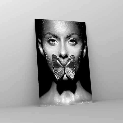 Glass picture - Butterfly Kiss - 80x120 cm