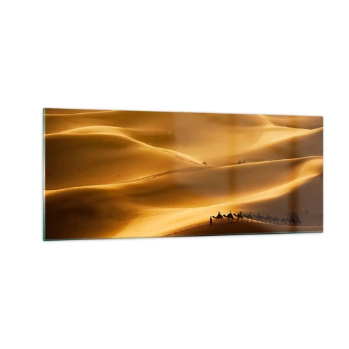 Glass picture - Caravan on the Waves of a Desert - 100x40 cm