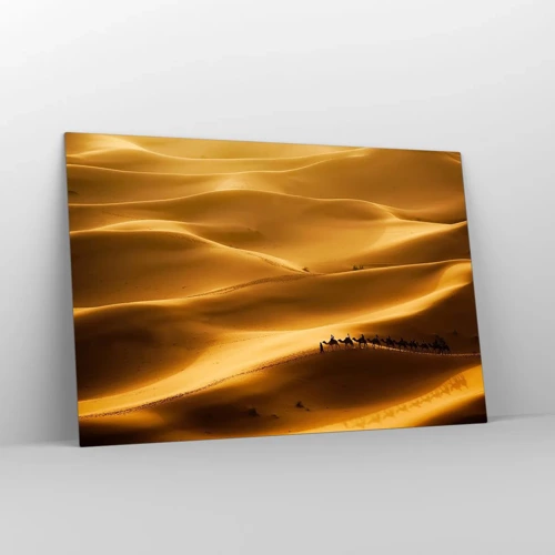 Glass picture - Caravan on the Waves of a Desert - 120x80 cm